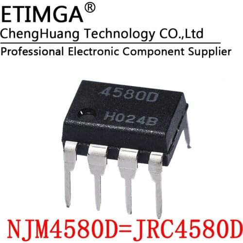 5PCS/LOT NJM4580D JRC4580D 4580D DIP-8 Dual Operational Amplifier
