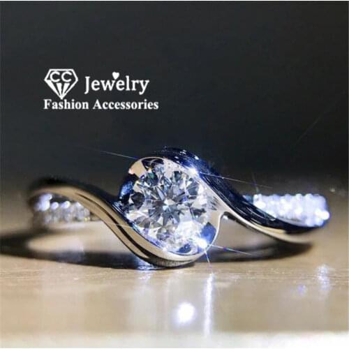 CC Wedding Rings For Women S925 Silver Cubic Zirconia Ring Bridal Propose Engagement Charms Accessories Drop Shipping CC1649