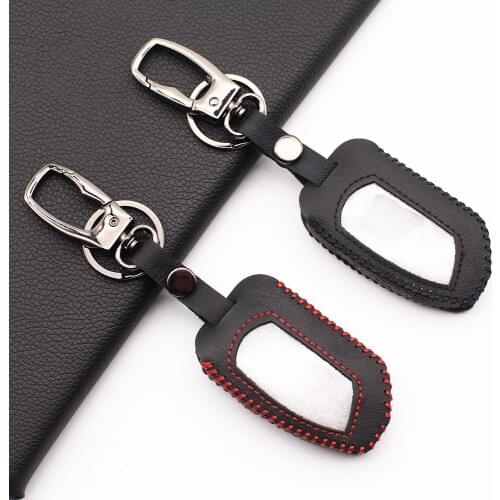 Russian Version DXL4950 100% Leather Key Case Cover for Pandora DXL 4950 DX-90BT DX-91 Two Way Car Remote Control