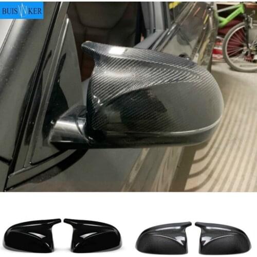 Carbon Fiber Side Mirror Cover Cap For BMW X3 G01 2018 2019 X4 G02 X5 G05 X7 G07 horn Wing Rearview Case Shell Cover Replacement