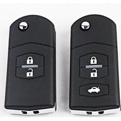 DAKATU 2/3Button Remote Key Fob Shell Case Folding Flip With Uncut Blade For Mazda 3 5 6 Free Shippping