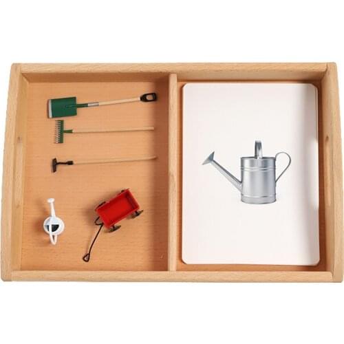 Wooden Tray with Compartment for Matching Game IC CASA Montessori Materials Preschool/ Childs Central Equipment Early Education