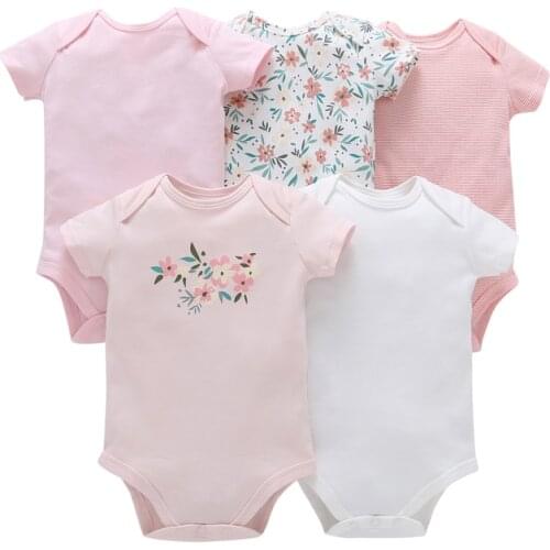 Newborn Baby Girl Summer Romper Bow-Knot Bird Baby Rompers Baby Jumpsuit 2018 High Quality Baby Girl Summer Clothes 5pcs Set