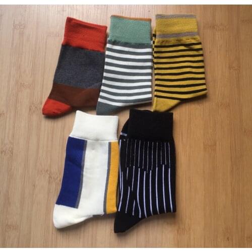 Men Women Striped Cotton Socks Running Cycling Skating Sport Socks Comfortable 5-Pack Unisex HIP HOP Fashion Stockings Hosiery