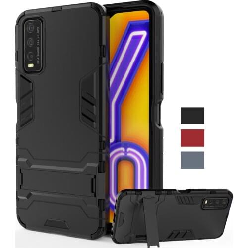 For Vivo Y20 Case Cover For Vivo Y20i Y51S Y30 Y50 Y70S TPU Bumper Robot Holder Stand Shockproof Armor Phone Case For Vivo Y20