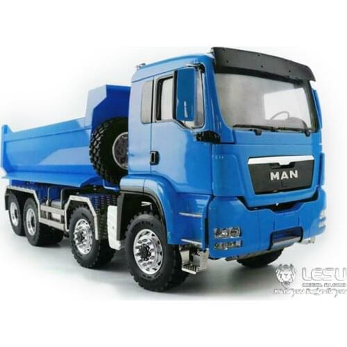 1/14 LESU 8*8 RC Front Hydraulic Lifting Dumper Truck Painted MAN Model Sound THZH0486