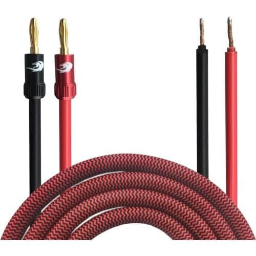 HIFI Speaker Cable Banana to Open Wire For Home Theater Multimedia Amplifier OFC Audio Cable Shielded Audiophile OD 14.0mm 1M 2M