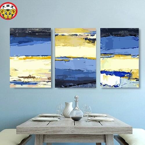 Painting by numbers art paint by number Abstract blue sky ocean multiple collage spelling themselves colored paintings by number