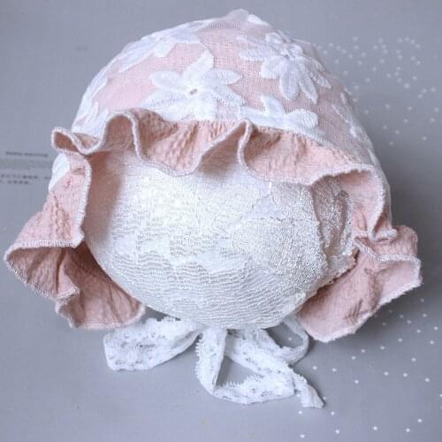 Lace Newborn Baby Hat Cute Cotton Kids Baby Girl Hat Cap Princess Infant Toddler Baby Bonnet Girls Summer Sun Hat Gifts