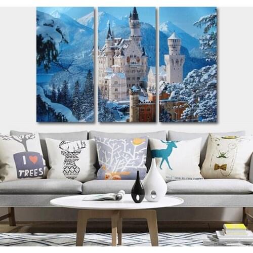 Ice snow castle oil painting wall art canvas painting poster and printed Wall Art Pictures for living room decor Wall Art Poster