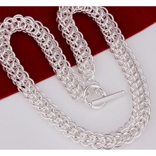 N139 Hot Sale Free Shipping Silver Fine Jewelry,Wholesale 925-Sterling-Silver Charms Fashion Round To Necklace /adwaivdaaivha