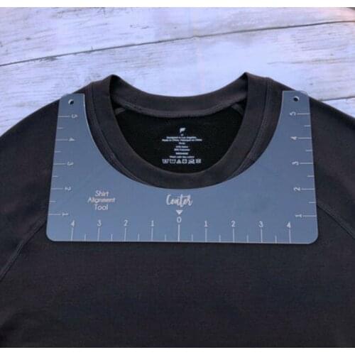 DIY Sewing Ruler Vinyl T-Shirt Ruler Guide T-shirt Calibration Ruler Clothes Neckline Center Symmetry Ruler Home Measuring Tool