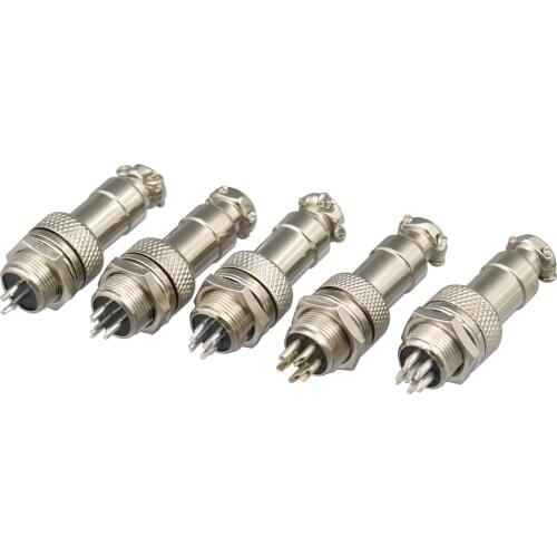 10Pcs 12mm Panel Mount Metal Aviation Plug GX12 Male Female 2 3 4 5 6 Core Cable Connector