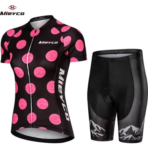 Mieyco Womens Cycling Jersey High Quality Mountain Bike Clothes Ropa Ciclismo Short Sleeve Pant 5D Gel Breathable MTB Clothing