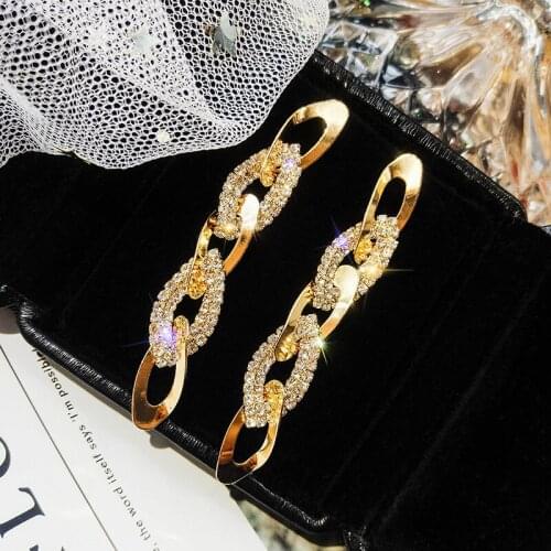 Fashion exaggerated long metal piece tassel geometric earrings ladies earrings girl Valentines Day gift
