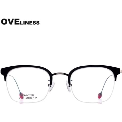 Fashion Retro Glasses Frame for Women Optical womens eyeglasses frames Myopia Prescription glasses Half Metal eyewear Spectacle