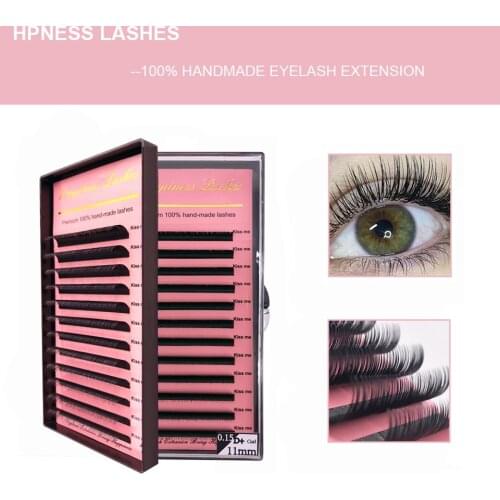 HPNESS Individual Lashes Natural Long Classic Eyelash Extension 8-15mm Mixed Length B C D U Curl Soft Silk Lahses
