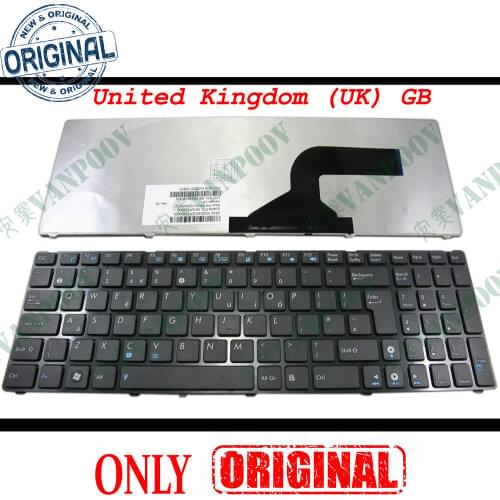 New Laptop keyboard for Asus G60 K52 U50 UX50 X61 G60J G60V G60JX G60VX Black with Frame UK GB Version - MP-09Q36GB-920
