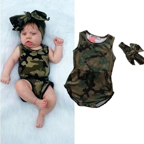 2017 New Camouflage Short Sleeve Comfortable Baby Body New Baby wear Boys Girls Newborn Bodysuit Cotton Bodysuit Baby