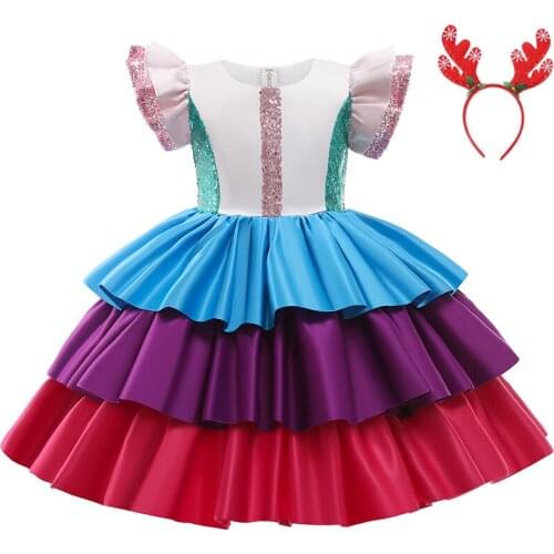 Baby Girls Clothes Christmas Carnival Fancy Cosplay Costume Vestidos Children Birthday Party Princess Layered Summer Dresses