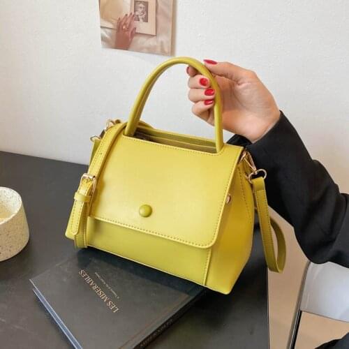 Solid Color Shoulder Messenger Bag Lady Chain Travel Small Handbag Fashion Simply PU Leather Crossbody Bag For Women 2020 winter