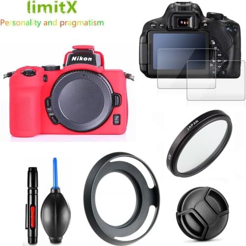 Full Protect Kit Camera case 46mm UV Filter Lens hood Cap pen Air Blower Screen Protector for Nikon Z50 camera with 16-50mm lens
