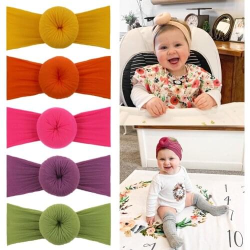 38Pcs/Lot Soft Nylon Elastic Hair Band 2020 New Solid Large Stretchy Turban Headband For Baby Girl Bebes Hair Accessories