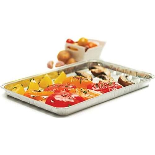 20x Rectangular Cake Baking Plates Disposable Aluminum Foil BBQ Grill Pans