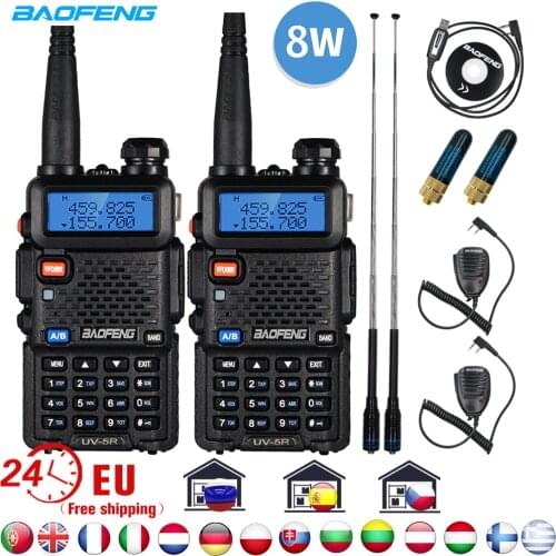 2PCS Baofeng uv 5r Walkie Talkie 8W High Power Walki Portable Two Way Radio uv-5r Dual Band FM Transceiver uv5r 10km Transmitter