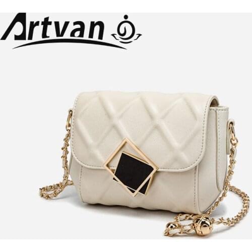 Luxury Designer Genuine Leather Bag For Women 2021 New Fresh Cowhide Handbag Rhomboid Shoulder Messenger Fashion Small Chain Bag