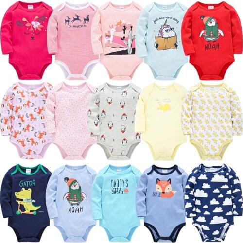 Baby Girls Sweatshirts Boys Jumpsuits One-Pieces 100% Cotton Animal Cartoon Printed Infant Newborn Roupa de Bebe
