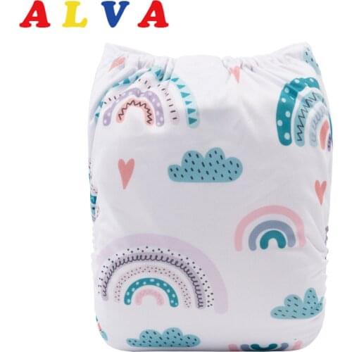 ALVABABY Cloth Diaper Washable Reusable Baby Nappy For Boy Girl with 1pc Microfiber Insert