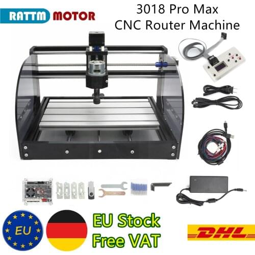 【EU Free】DIY 3018 Pro Max GRBL Controller CNC Laser Router Machine Work Area 300x180x45mm, 3 Axis Pcb Pvc Milling + Hand Control