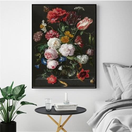 Vintage Oil Poster Flower Paintings On Canvas Print Nordic Style Wall Art Picture Modern For Living Room Home Decoration