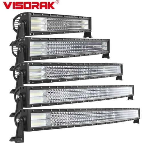 VISORAK 22 32 42 52“ Curved Led Light Bar Offroad Led Work Lights 12V 24V Spot Flood Combo Beam for Truck Tractor SUV 4X4 4WD