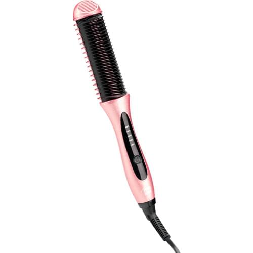 FMk PTC heating Hair Straightener Brush Comb Personal Care Smooth Mens Styling Shape Anti Static Fluffy Straight Beard Comb