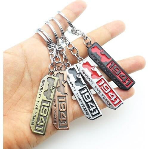 1pcs 3D 1941 metal Zinc Alloy Car KeyChain Key Chain Keyring Key Ring Creative logo Emblem Auto Badge accessories For Wrangler
