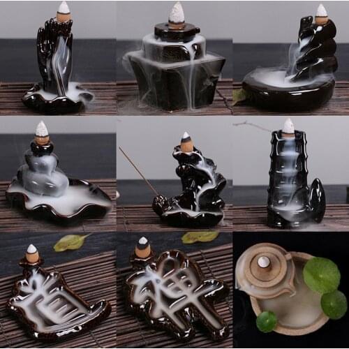 1 Piece Backflow Incense Burner Zen Incense Holder Ceramic Aroma Diffuser Home Decoration Reflux Stick Family Tea House Use