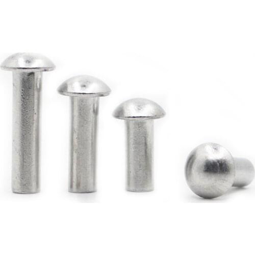 10-50pcs GB867 M2 M2.5 M3 M4 M5 M6 M8 Aluminum Solid Round Head Rivet Alloy Self-plugging Rivet