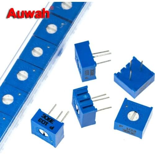 10pcs 3386P 100 200 500 Ohm 1K 2K 5K 10K 20K 50K 100K 200K 500K 1M 3386 Precision singleturn Trimmer Potentiometer resistance