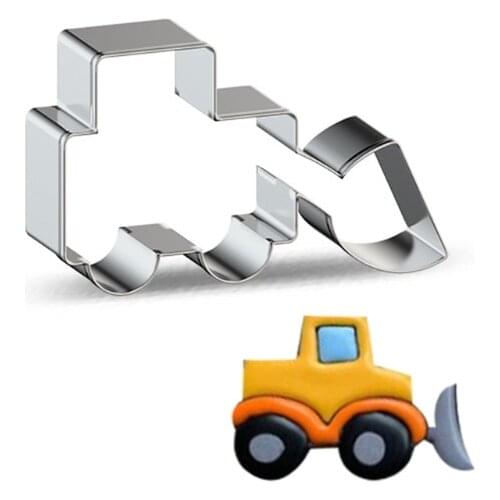 C5AD 12 PCS Construction Cookie Cutters Set Excavator Digger Bulldozer Dump Cutter Moulds for Construction Themed Party