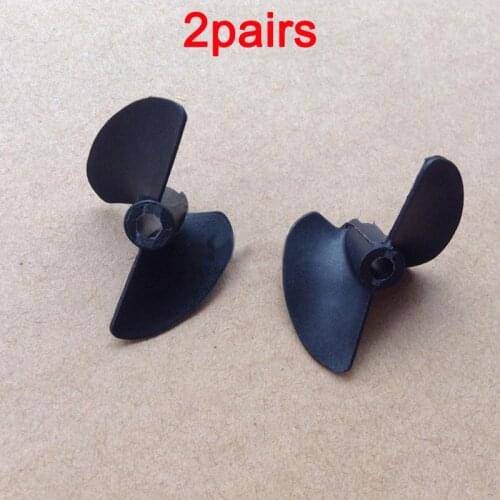 2pairs CW CCW 2-Blade Propeller Dia 32mm Shaft Hole 3.17mm Black Prop High-speed Nylon Paddle for RC Model Boat Motor