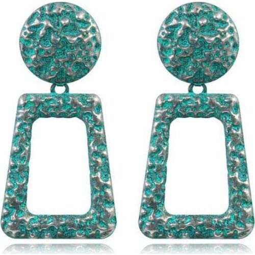 2021 Fashion New Temperament Earrings Retro Simple Street Shooting Exaggerated Geometric Irregular Embossed Earrings Womens