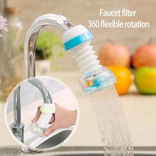 360 Adjustable Flexible Kitchen Faucet Tap Extender Splash-Proof Water Filter Outlet Head Water Saving Sprayer Filter Diffuser