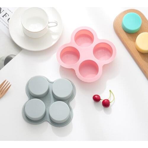 4 Cavities Round Silicone Candy Chocolate Molds Cake Decorating Tools Handmade DIY Soap Candle 3D Mold