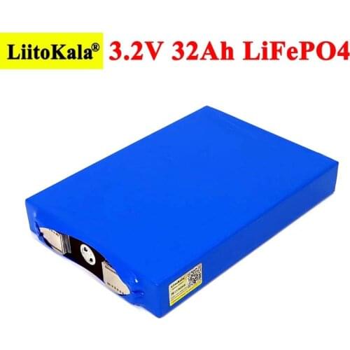 Liitokala 3.2V 32Ah battery pack LiFePO4 phosphate 32000mAh for 4S 12V 24V 3C Motorcycle Car motor batteries modification Nickel