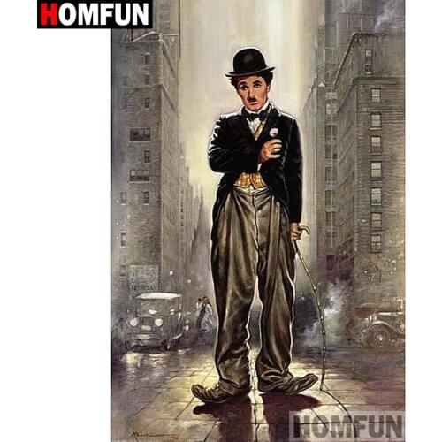 HOMFUN Full Square/Round Drill 5D DIY Diamond Painting "male celebrity" Embroidery Cross Stitch 3D Home Decor Gift A13373