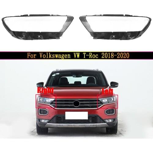 Car Protective Front Glass Lens Lamp Shade Shell For Volkswagen VW T-Roc 2018 2019 2020 Auto Transparent Headlight Cover
