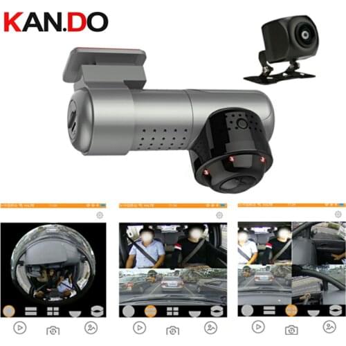 360°+170° dual lens CAR DVR camera parking monitor 360 degree car camera Panoramic Car DVR 360° for Taxi Dash Camera 2160p