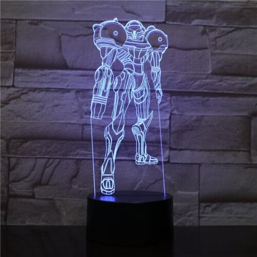 Armor Movie Figure 3D Multicolor Change Acrylic table night light LED illusion Touch USB lamp Boy kids toy Gift Drop ship 2302